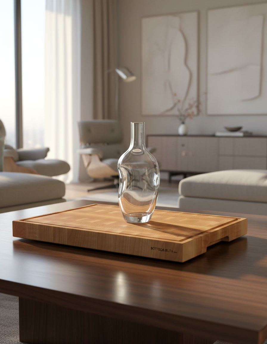 centro tavola di design in legno massello di acero