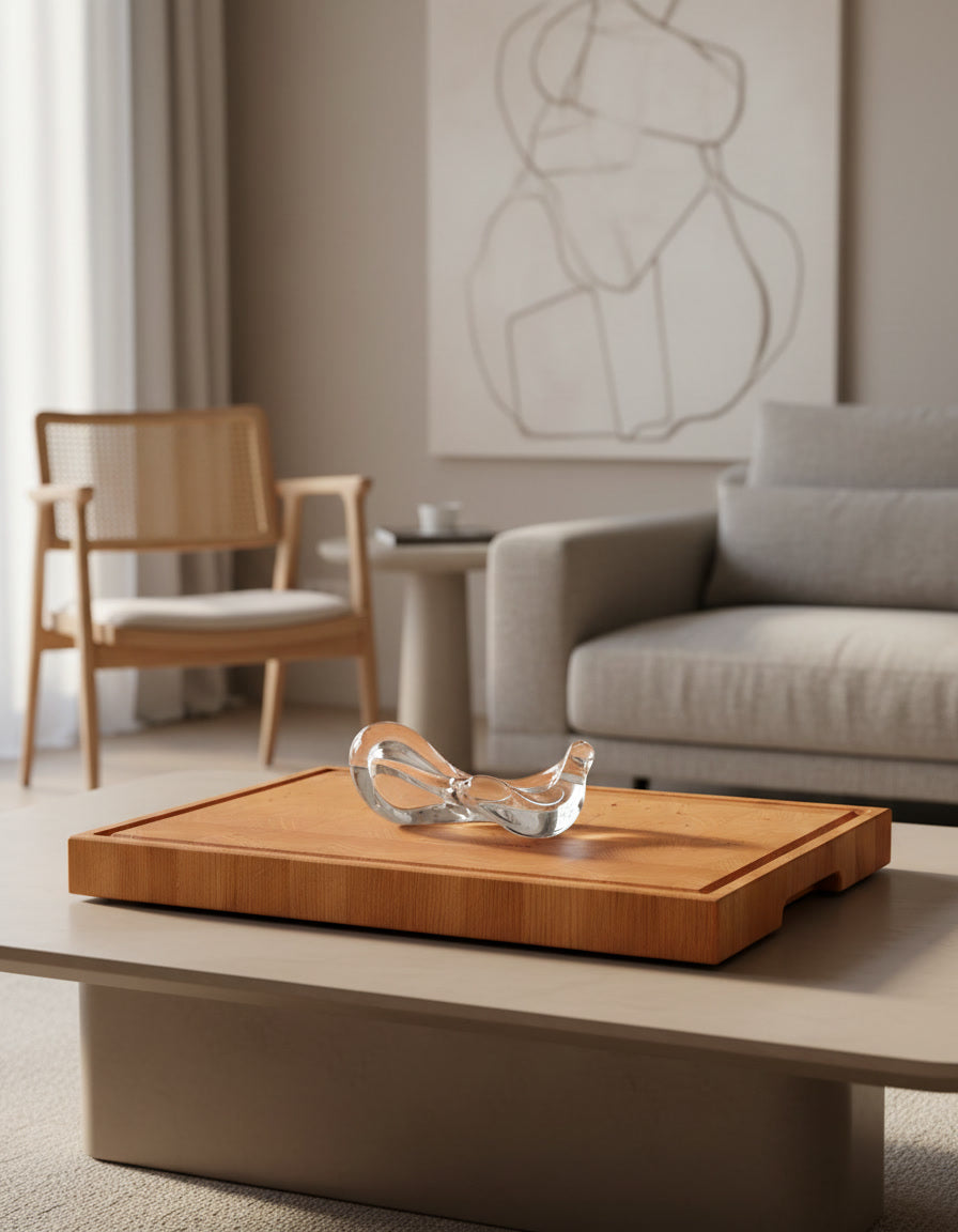 centro tavola di design in legno massello di faggio