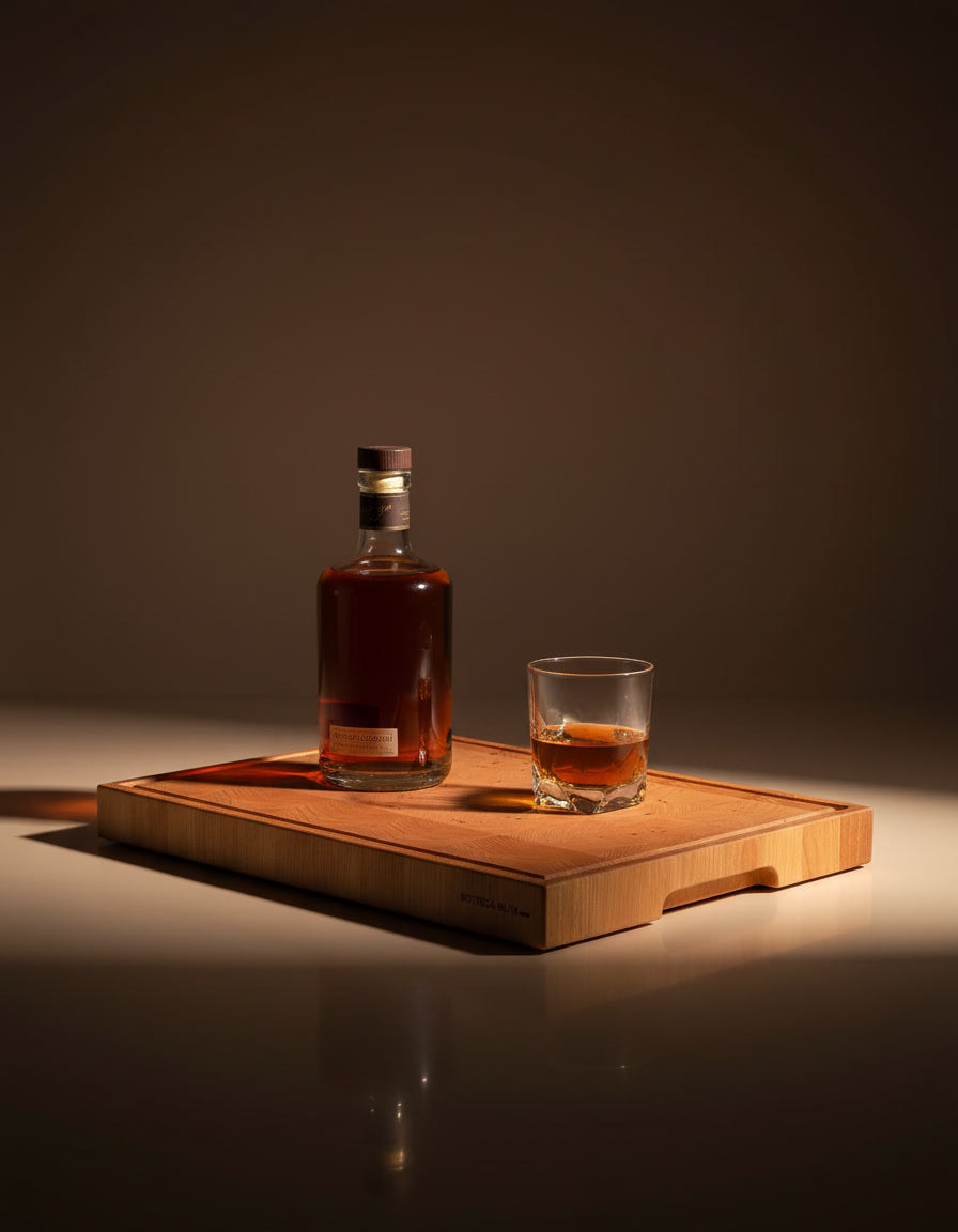 vassoio da portata di lusso artigianale in legno di faggio per vino e liquori
